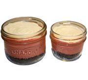 Red Velvet Cheesecake jars in 4oz and 8oz sizes